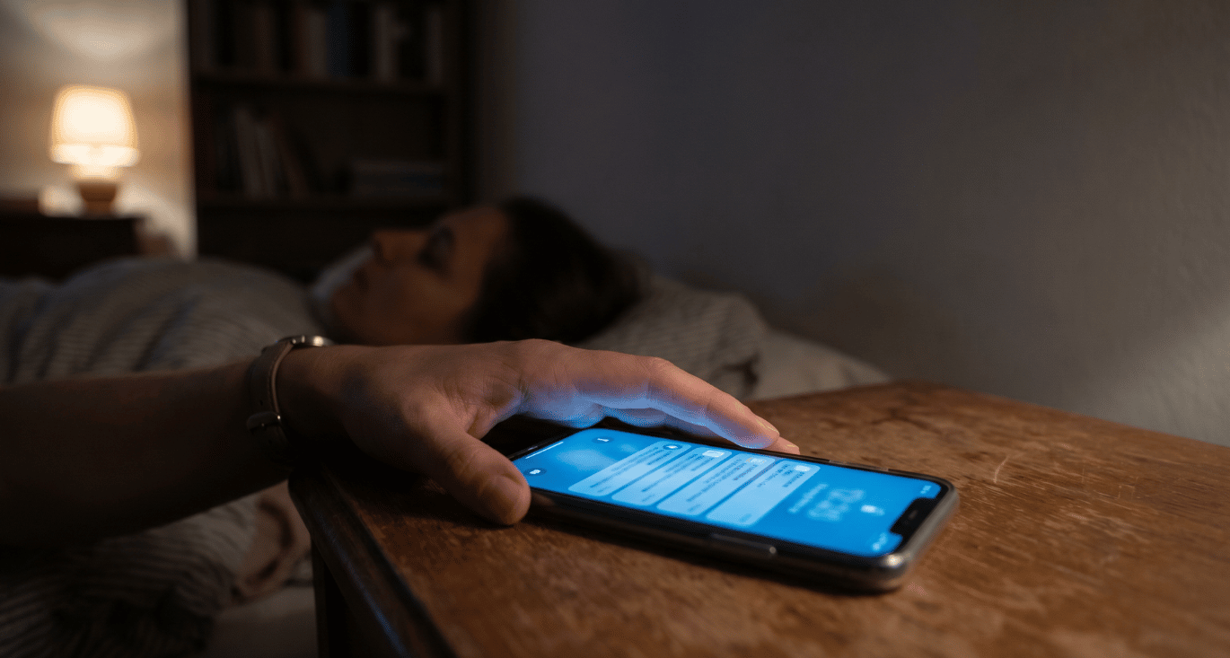 Smartphone receiving repeated authentication prompts late at night during an MFA fatigue attack