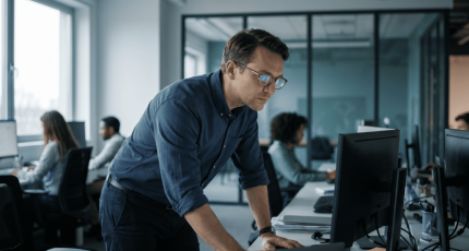 IT manager reviewing a login session on screen, illustrating session hijacking after MFA